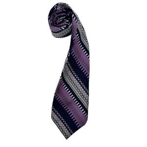 Damon for Armstrong's Cedar Rapids Geometric Tie Navy Lavendar Gray Union Made
